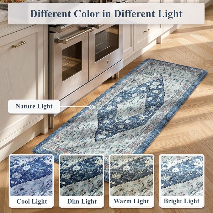 Collive Cushioned Anti-Fatigue Mats, Boho Non-Slip Waterproof Kitchen Floor Mat - Image 7