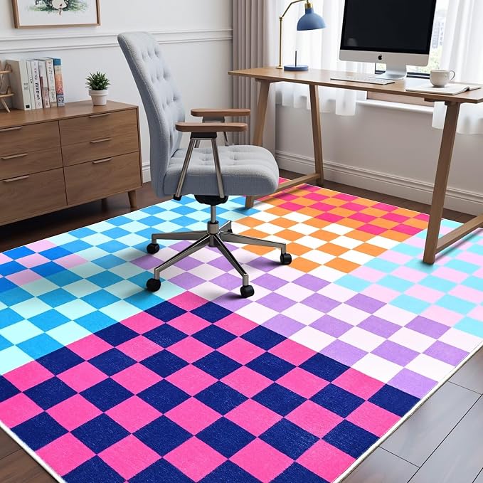 Terrug Multicolored Checkered Rug - Image 4
