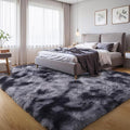 KICHOWUA Thick Area Rug Dark Grey Fluffy Shag 6x9 by KICHOWUA