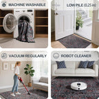 5x7 Washable Area Rugs for Living Room, Stain Resistant Vintage Rugs for Dining - Image 4