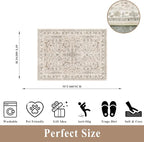 4x5 Washable Kitchen Entryway Rug – Non-Slip Soft Low Pile Indoor Carpet - Image 2