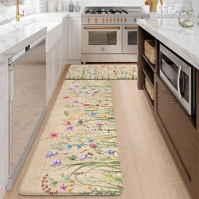 KIMODE Anti Fatigue Kitchen Mats, Farmhouse Kitchen Rugs Sets of 2, Non Slip - Image 9