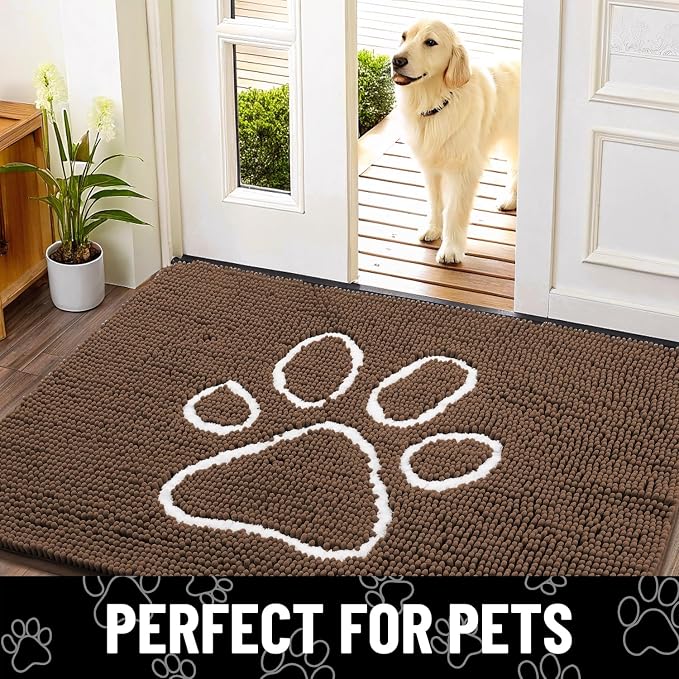Smiry Dog Door Mat for Muddy Paws, Absorbent Dirt Trapper Non Slip Quick Dry - Image 7