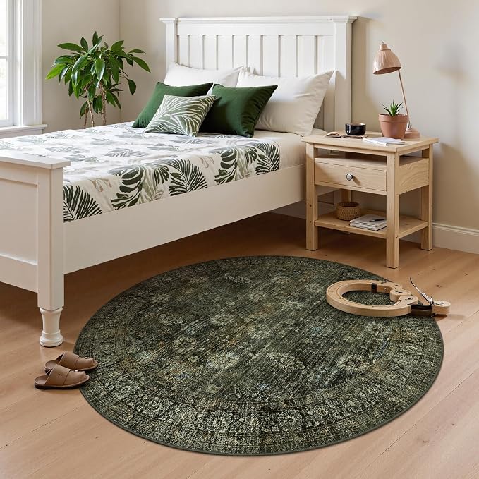 Moynesa Ultra-Thin Washable 5ft Round Rug - Image 4