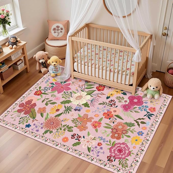 Latte&Fog 3x5 Entryway Area Rugs, Nursery Kids Rug, Non-Slip Small Throw Rug by LatteFog