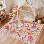 Latte&Fog 3x5 Entryway Area Rugs, Nursery Kids Rug, Non-Slip Small Throw Rug by LatteFog