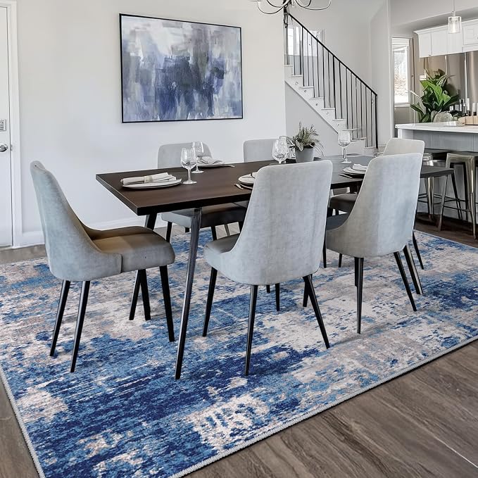 RELEANY Washable Area Rugs 7'x9' Non-Slip Modern Abstract Soft - Image 2
