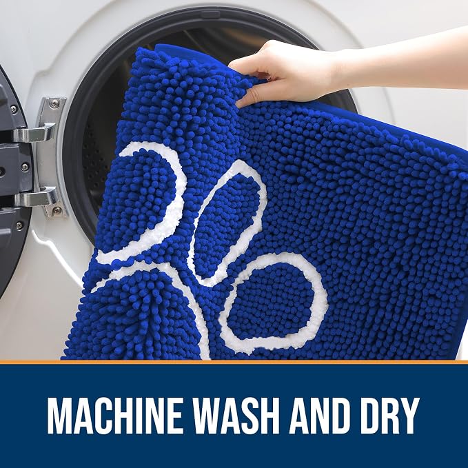 OLANLY Dog Door Mat for Muddy Paws 36x24, Paw Print Design, Absorbs Moisture - Image 5