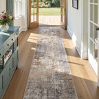 DMOYEST Washable Runner Rug for Hallway: 2.6x12 Neutral Modern Abstract Low - Image 5
