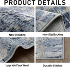 10x14 Area Rugs Washable Rug: Modern Abstract Living Room Rug Soft Anti-Skid - Image 5