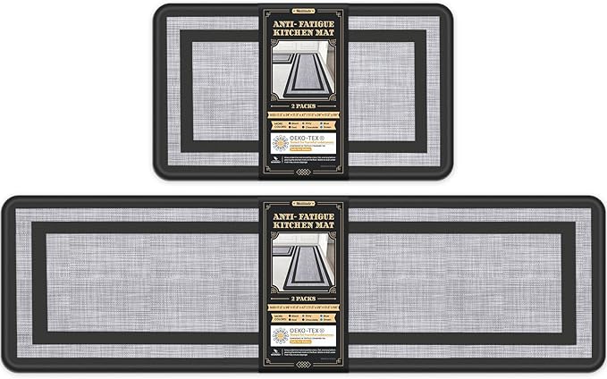 Mattitude Kitchen Mats Set of 2 Cushioned Rugs Anti-Fatigue Mats by Mattitude