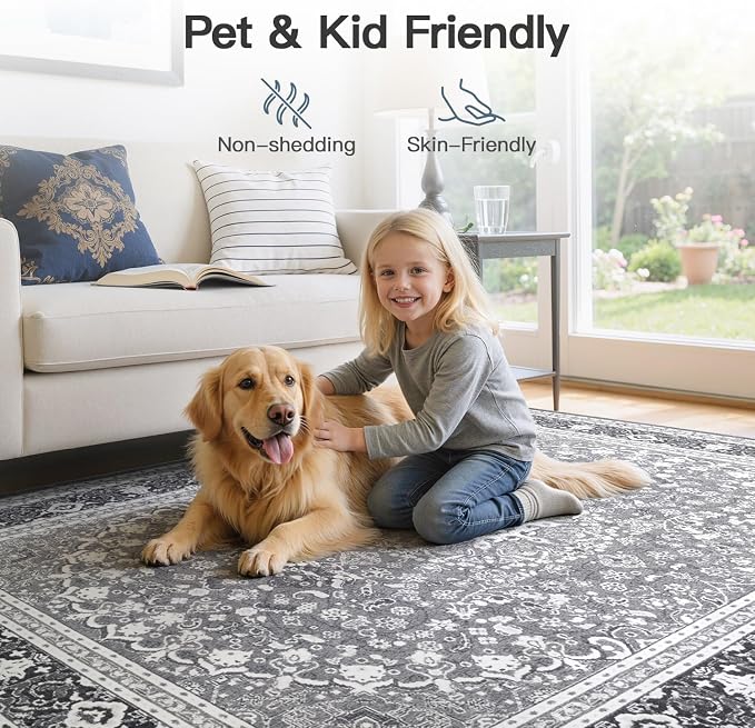 Lofus 6x9 Area Rugs for Living Room, Machine Washable Non-Slip Area Rug - Image 8