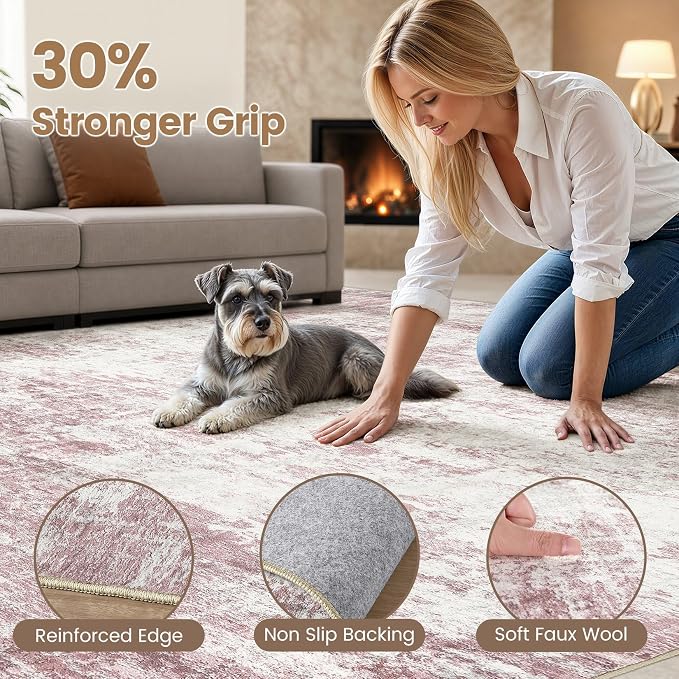 Washable 7x9 Area Rug for Living Room - Image 3