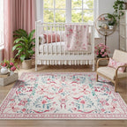 DCX Washable 4x6 Bow Rug, Cute Soft Low Pile Indoor Décor Carpet, Kid & Pet - Image 4