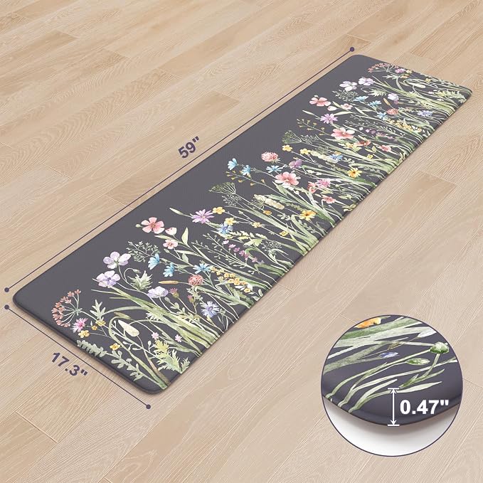 KIMODE Anti Fatigue Floor Mat, Cushioned Farmhouse Runner Rug, Non Slip - Image 3
