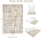 Area Rugs 8x10 Living Room: Washable Rug Modern Abstract Large Rugs Soft Non - Image 2