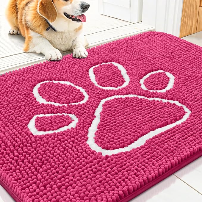 Smiry Dog Door Mat for Muddy Paws, Absorbent Dirt Trapper Non Slip Quick Dry by Smiry