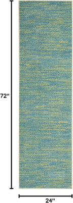 Nourison Home Nourison Essentials Blue Green 2' x 6' Area Rug - Image 2