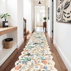 Hallway Floral 2'6x14 Runner Rugs: Washable Scalloped Soft Carpet - Image 2