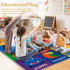 Kids Rug 4x6 Animal Alphabet Play Mat Educational Learning Area Rug Soft - Image 5