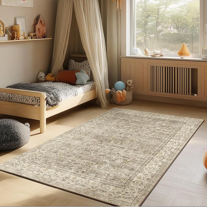 Washable Entryway Small Area Rugs: Door Mat Indoor Entrance 4x6 Boho Rug Stain - Image 5