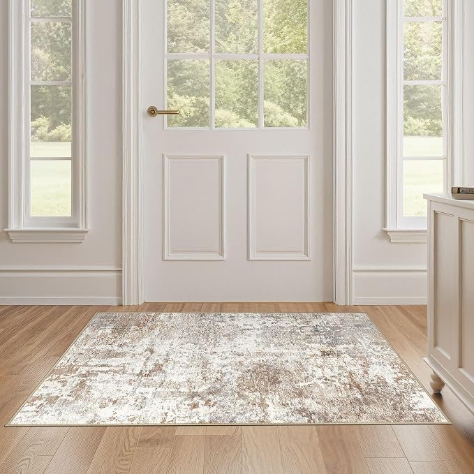 2x4 Rug Washable Runner Rug: Small Abstract Modern Non-Slip Soft Accent Doormat - Image 5