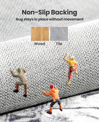 AMADA HOMEFURNISHING 8x10 Area Rugs, Low-Profile Large Washable Area Rug - Image 5