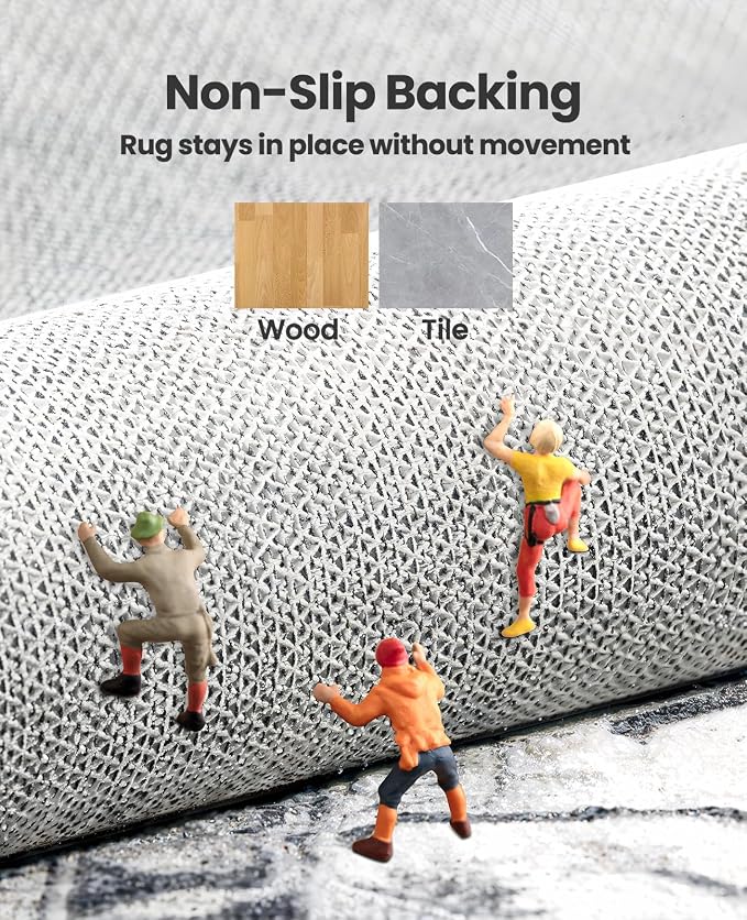 AMADA HOMEFURNISHING 8x10 Area Rugs, Low-Profile Large Washable Area Rug - Image 5