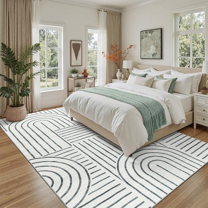 DCX Abstract Machine Washable 6x9 Rug, Soft Low Pile Non Slip Carpet, Kid & Pet - Image 5