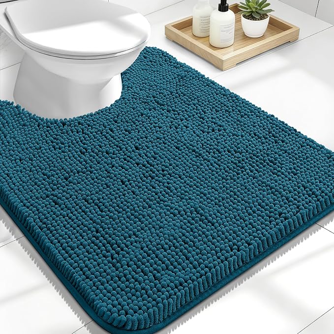 OLANLY Toilet Rugs U-Shaped 24x20, Extra Soft Absorbent Chenille Contour by OLANLY