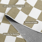 Terrug Beige and White Checkered Rug - Image 5