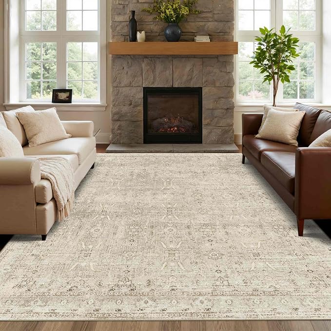 Rugxara 8x10 Area Rugs for Living Room Bedroom, Vintage Floral Retro Boho Non - Image 4