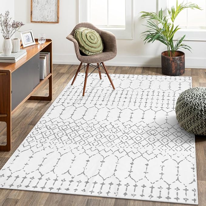 Lahome Moroccan Living Room Area Rug Washable Rugs 5x7 Non-Slip Soft Throw Rugs by Lahome