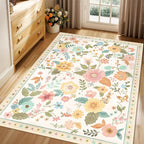 RELEANY Floral 3x5 Area Rugs Washable Print Boho Cute Carpet Non Slip Flower - Image 9