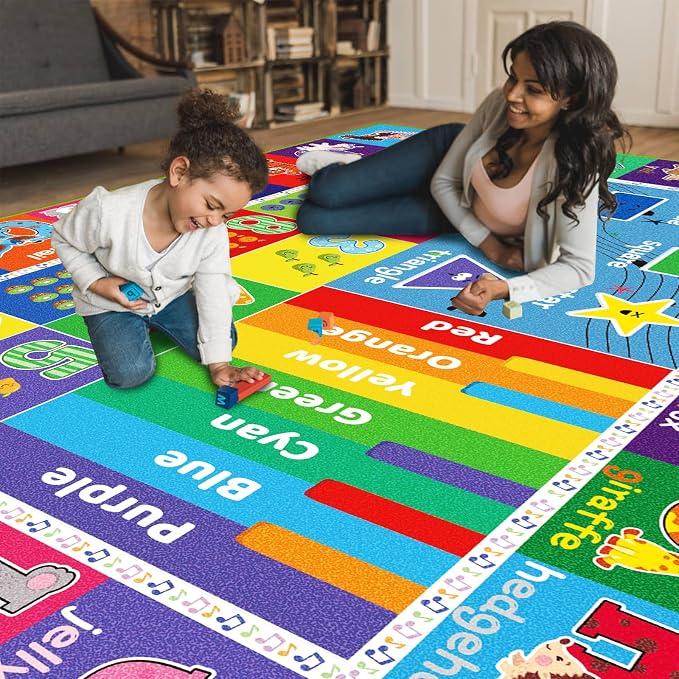 ABC Carpet, Kids Rugs for Playroom, Educational Play Mat for Kids, Preschool - Image 4