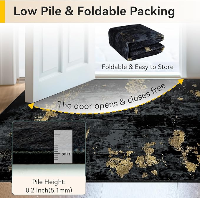 RELEANY Washable Area Rugs 8'x10' Non-Slip Modern Abstract Soft - Image 6