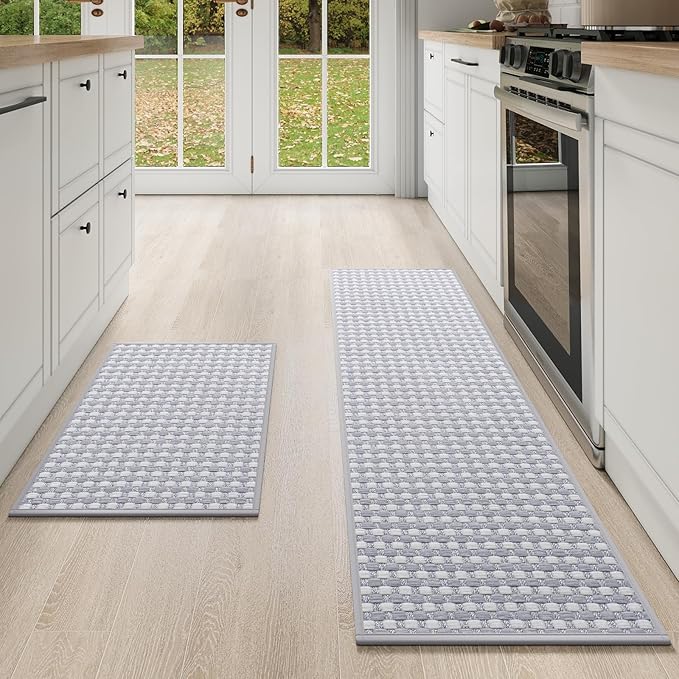 YDKGL Kitchen Mat Kitchen Rugs Sets of 2 PCS Non Slip Washable, Super Absorbent by YDKGL