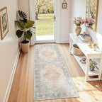 RELEANY Area Rugs Runner 2'x5' Washable Non-Slip, Floral Vintage Distress - Image 3