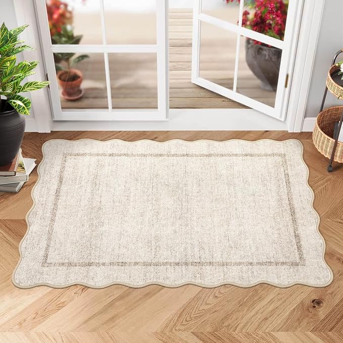 GarveeHome Scalloped Washable Rug, 2x3 Kitchen Rugs - Image 2