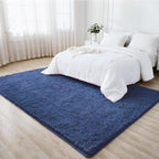 Litanika 8x10 Shag Area Rug for Living Room Bedroom, Dark Blue High Pile Ultra - Image 3