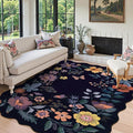 Lahome Floral Washable Rugs for Living Room, 5x7 Area Rugs Ultra-Thin Soft Rug by Lahome