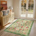 3x5 Area Rugs for Living Room Vacuum-Friendly Machine Washable Area Rug Flower - Image 6