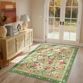 4x6 Area Rugs for Living Room Vacuum-Friendly Machine Washable Area Rug Flower by meejou