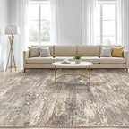 10x12 Area Rug Living Room: Washable Large Abstract Neutral Modern Soft Rug - Image 5