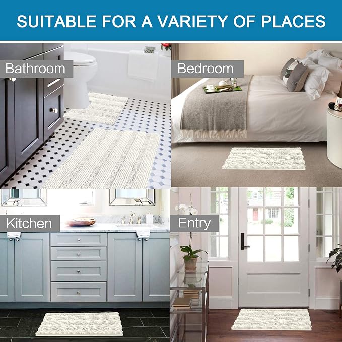 H.VERSAILTEX Bathroom Rugs Bath Rug Set 2 Piece Bathroom Contour Rug Toilet Mat - Image 6