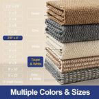 Dirt Trapping Door Mat 32x48, Taupe & White Faux Jute Entryway Rug | Low-Profile - Image 7