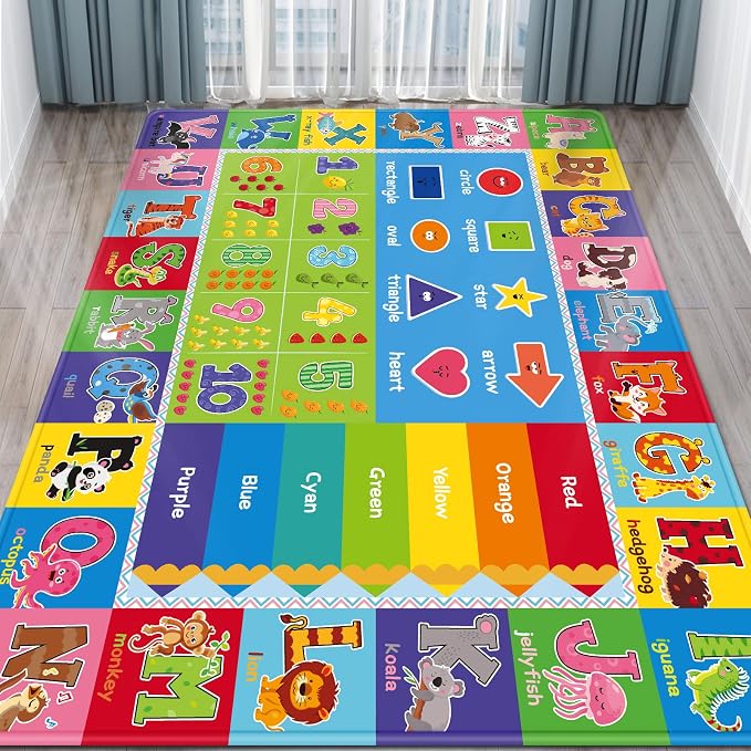 5X7 ABC Kids Rugs for Playroom by Kentaly