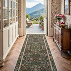 jinchan Zenith Floral Runner Rug 3x10 Washable Kitchen Runner Non-Slip Low-Pile - Image 3