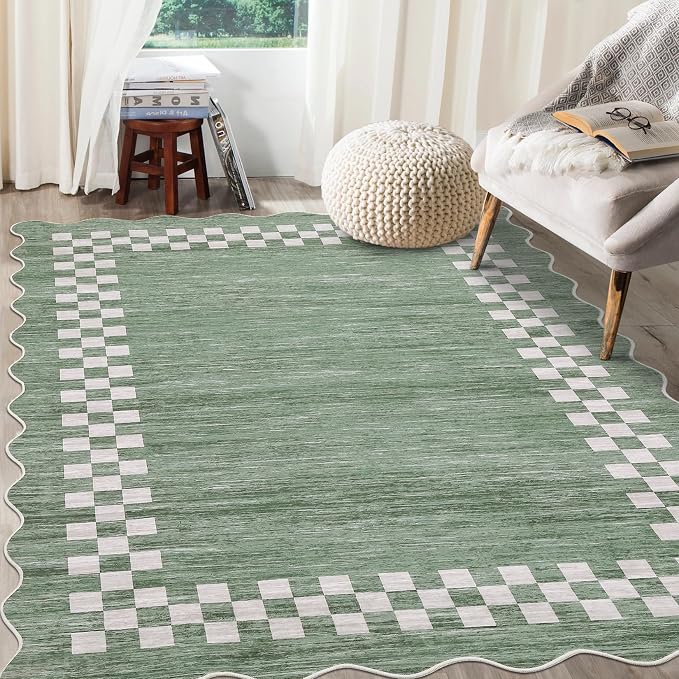 Small Bedroom Area Rug 3x5 Checkered Area Rug - Image 3