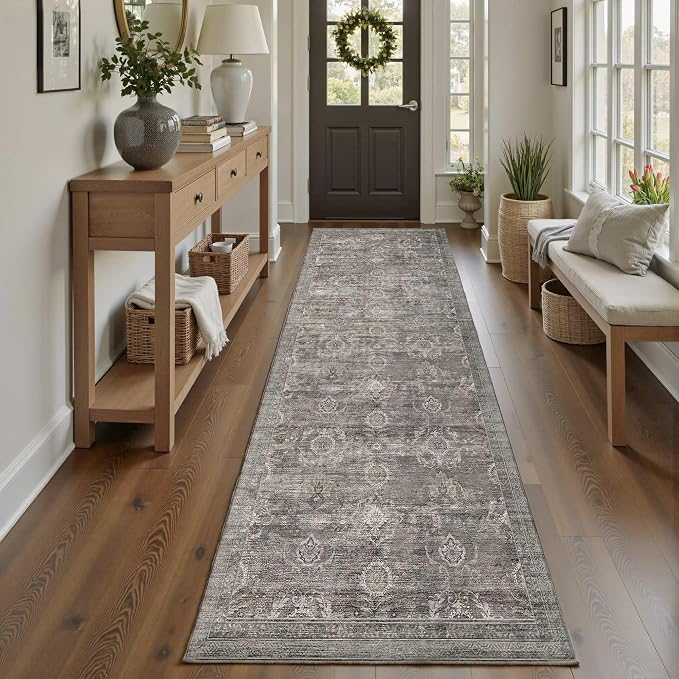 Rugxara 2'6''x8' Runner Rug, Washable Kitchen Rugs, Non Slip Low Pile Area Rug - Image 2